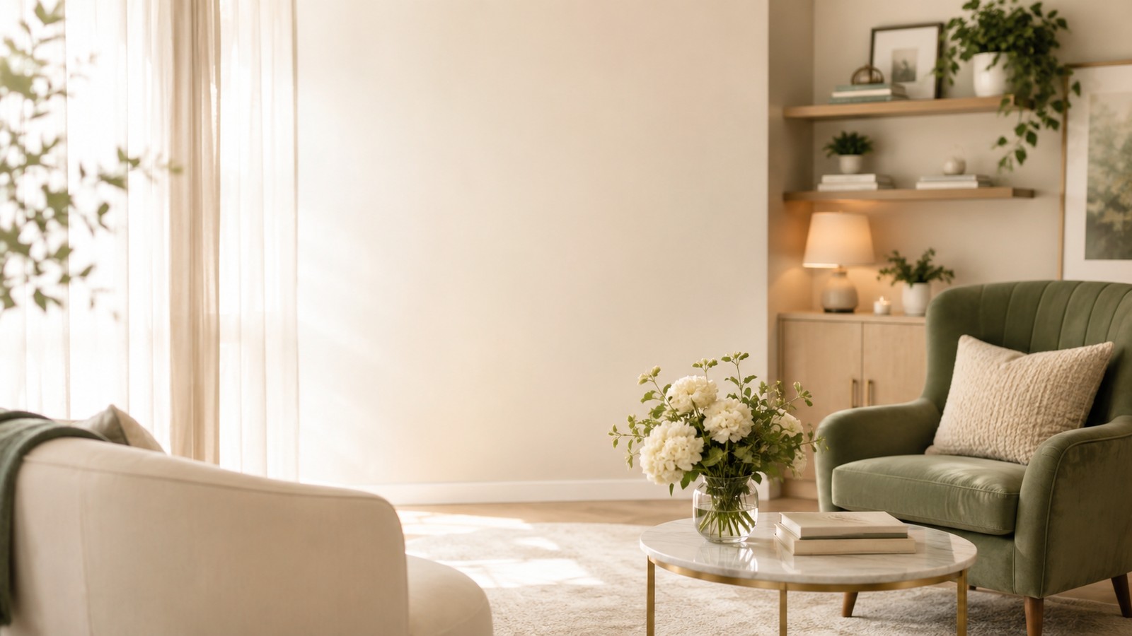 Warm, inviting coaching workspace with soft neutral styling.